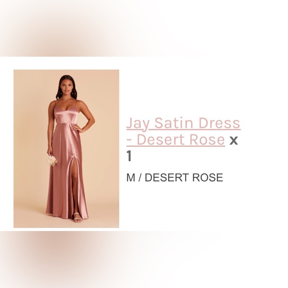 Birdy Grey Jay Dress- M - Dusty Rose- Matte Satin